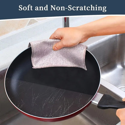 Wholesale Metal Steel Wire Rags Cloth Home Kitchen Pot Pan Dishwashing Double-sided Dishcloth Cleaning Cloths Towel Scrubber Rag