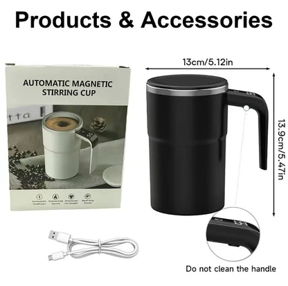 380ML Electric Coffee Self Mixing Mug IP67 Waterproof Coffee Stirring Mug USB Charging Digital Display Automatic Magnetic Cup