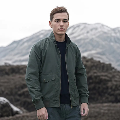 High Quality Handsome Male Jacket Spring Autumn Men's Business Casual Jacket Men Zipper Solid Color Fashion Stand Collar Coats