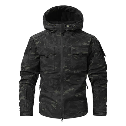 Men Lurker Shark Skin Soft Shell Tactical Jacket Waterproof Fleece Hooded Coat Hunt Clothes Autumn Solid Outdoor New Jacket Men