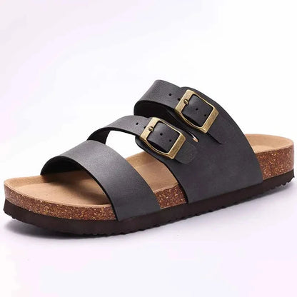 Crestar Cork Suede Mules Slippers For Women Fashion Men Clogs Shoes Classic Cork Antislip Outdoor Slippers With Arch Support