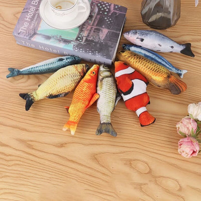 1Pcs/2Pcs Catnip Fish Cat Toys Soft Linen Bite-Resistant Plush Fish Interactive Chew Toys for Indoor Cats Pet Supplies