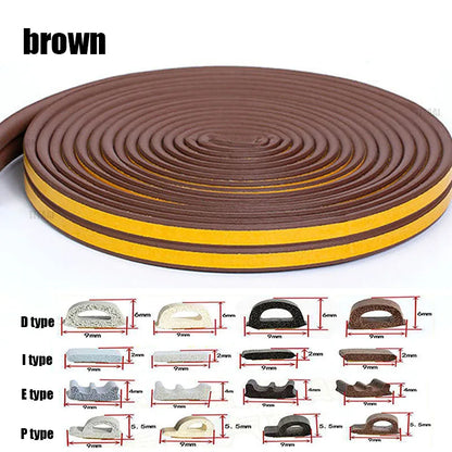 5m/10m Weather Stripping Door Seal Strip Diep Self-adhesive Draft Stopper Tape Window Insulation Noise Rubber Sealing Strip