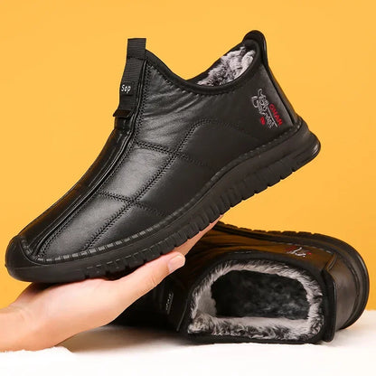 Winter men's boots are warm waterproof non slip thick walking boots, and oversized work shoes for men aged 38-48 platform boots