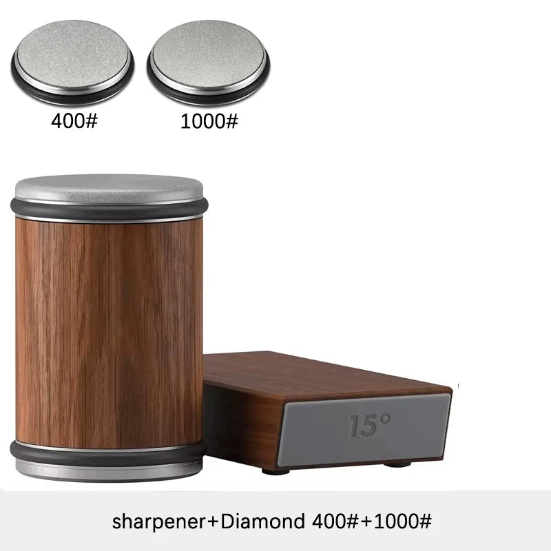 Rolling Knife Sharpener For Straight Edge Knife Sharpener Kit With 15/20° Degree Magnetic Angle For Kitchen Knives Whetstone Set