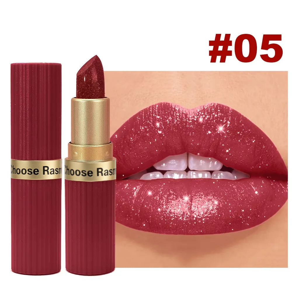 CHOOSE RASME 6 Colors Chocolate Bar Lipstick Makeup Pearl Matte Matte Not Easy to Fall out Matte Waterproof Lipstick