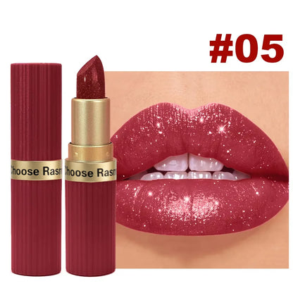 CHOOSE RASME 6 Colors Chocolate Bar Lipstick Makeup Pearl Matte Matte Not Easy to Fall out Matte Waterproof Lipstick