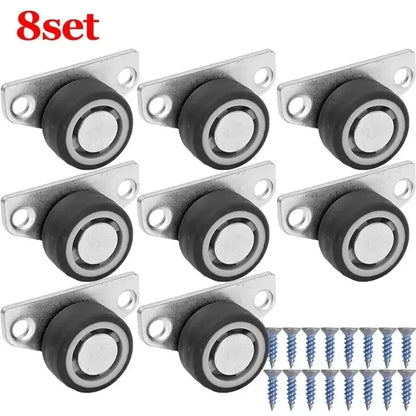 8/1PCS Mini Side Mount Caster Wheels Silent Rubber Furniture Casters Directional Cartwheels For Trolley Drawer Kitchen Cabinets