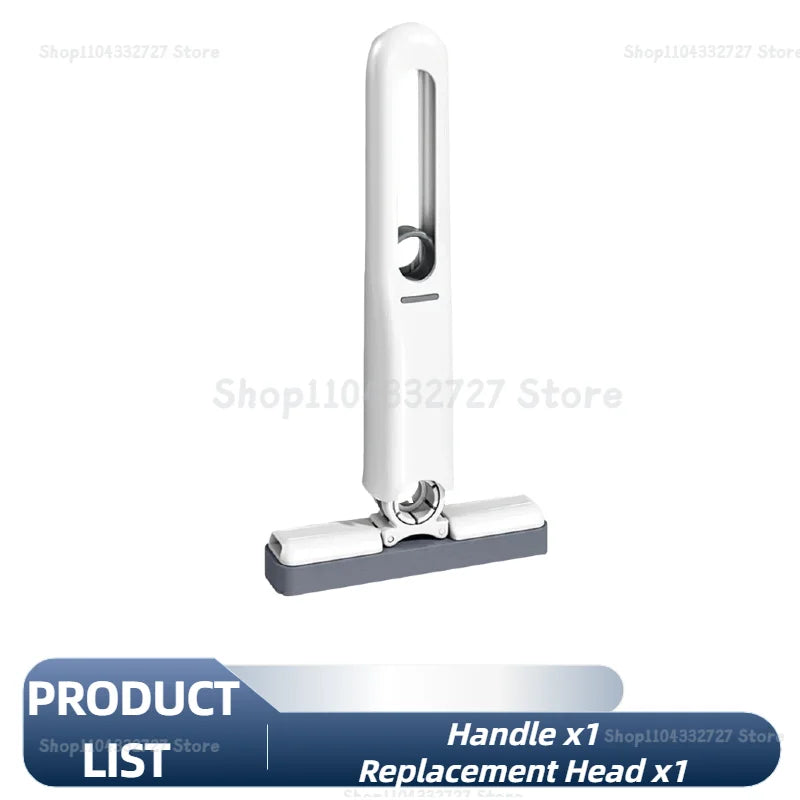 Mini Mop Self Squeeze Mop Powerful Folding Household Clean Tools No Hand Wash Strong Absorbent Mop for Bathroom Kitchen Desktop
