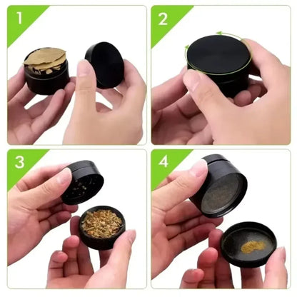 Spice Grinder 4 Piece Grinder Includes Stainless Steel Screen,Pollen Scraper Grass Tobacco Grinder Smoking Cigarette Accessories