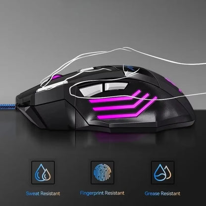 Gaming Mouse RGB Backlit Ergonomic Game Mice 7D Esports Wired Mouse Computer Mouse for Laptop PC Desktop Gamer