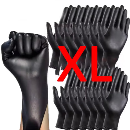 100/50/20/10pcs Black Nitrile Gloves Thickened Disposable Cleaning Hairdressing Gloves Waterproof Household Industrial Gloves