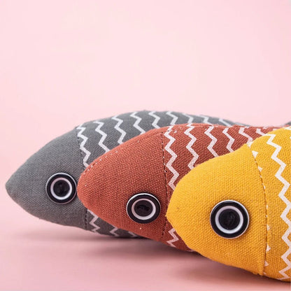 1Pcs/2Pcs Catnip Fish Cat Toys Soft Linen Bite-Resistant Plush Fish Interactive Chew Toys for Indoor Cats Pet Supplies