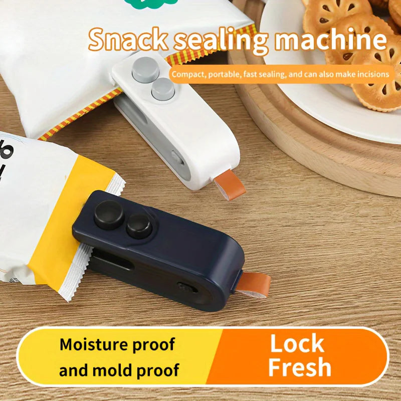 Handheld Bag Sealer Mini Heat Vacuum Food Sealer with Cutter and Magnet 2 in 1 Bag Sealer for Plastic Bags Snacks Food Storage