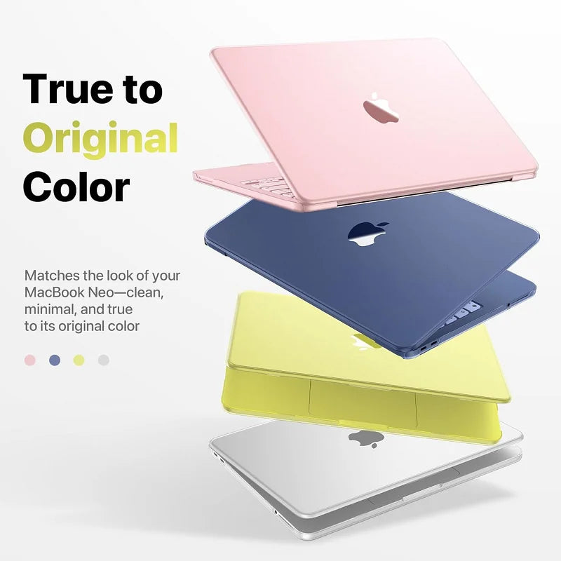 Case For MacBook Neo 13 Inch 2026 Model A3404 With A18 Pro Chip Crystal Light Hard Shell Scratch Resistant Protective Cover