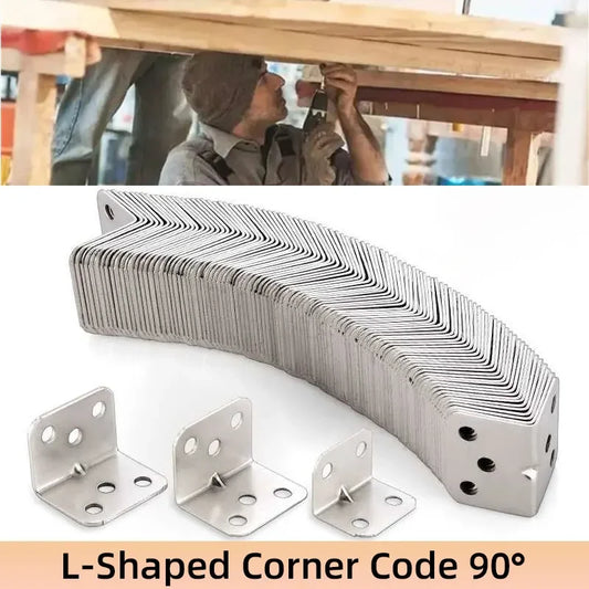 20PCS L-Shaped Corner Code 90 Degree Laminated Furniture Plate Hardware Right Angle Bracket Cabinets Small Connectors