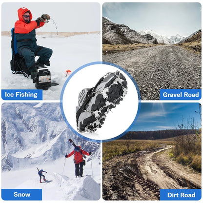 Winter Outdoor Hiking Climbing Snow Spikes Crampons Cleats Chain Claws Grips Boots Cover Ice Gripper Spike for Shoes Anti Slip