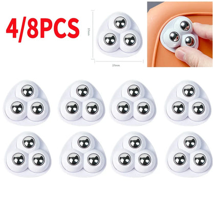 4pcs Paste Universal Wheel No Noise Self Adhesive Universal Pulley Rotating Wheels for Trash Can Bottom Kitchen Small Appliances