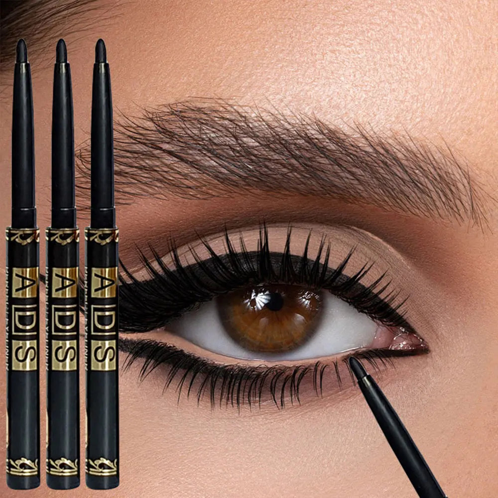3PCS/9PCS Long-Lasting Waterproof Black Eyeliner Pencil -Smudge-Proof Sweat-Resistant for Bold Eye Makeup, Ideal Gift