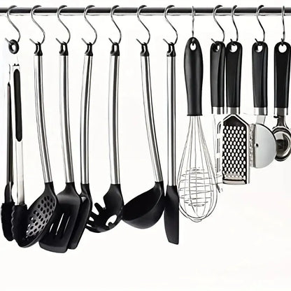10pcs Stainless Steel S Shaped Hook Kitchen Bathroom Clothing Hooks Multi-functional Metal Hanging Hook
