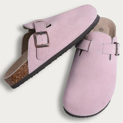 Crestar Cork Suede Mules Slippers For Women Fashion Men Clogs Shoes Classic Cork Antislip Outdoor Slippers With Arch Support