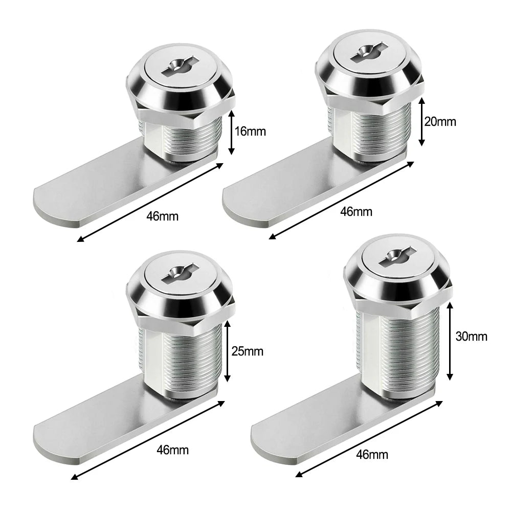 Drawer Cabinet Lock Mail Box Locker Cam Lock Cupboard Door Tongue Lock With 2 Key Furniture Hardware