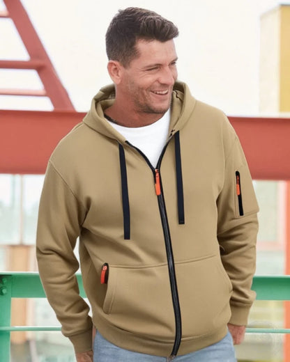Casual top men's autumn and winter sportswear solid color men's top - fashionable sports solid color hoodie
