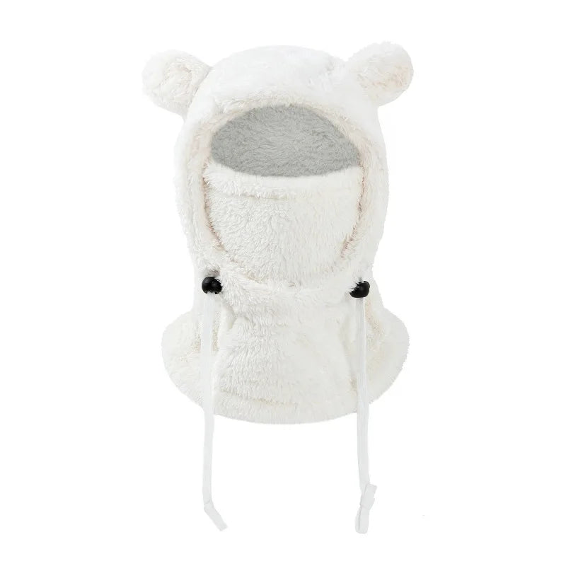 Integrated Cold-proof Hat and Scarf, Winter Cold-proof Ear-protecting and Windproof Face Mask for Boys and Girls Aged 3 To 10