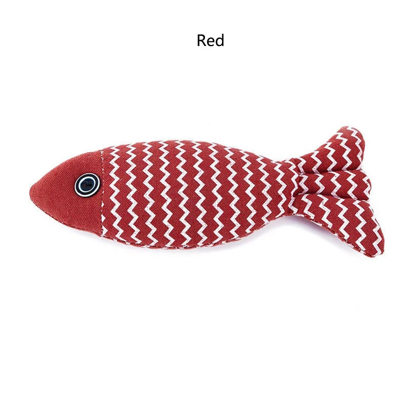 1Pcs/2Pcs Catnip Fish Cat Toys Soft Linen Bite-Resistant Plush Fish Interactive Chew Toys for Indoor Cats Pet Supplies