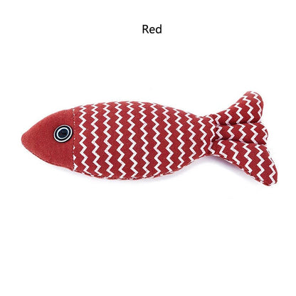 1Pcs/2Pcs Catnip Fish Cat Toys Soft Linen Bite-Resistant Plush Fish Interactive Chew Toys for Indoor Cats Pet Supplies
