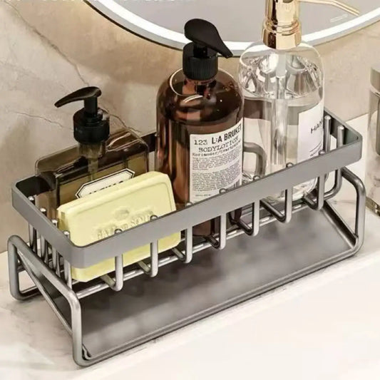 Kitchen Sink Drain Rack Organizer ABS Plastic Self-draining Sink Shelf Soap Sponge Holder Dishcloth Towel Rack Filter Basket
