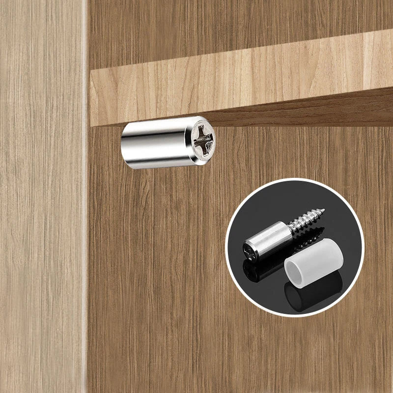 1/16Set with Rubber Sleeve Laminate Cross Self-tapping Screw Support  Wardrobe Cabinet Glass Hard Nonslip Partition Nail