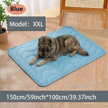 Cooling Cat Mat Summer Pad Mat For Dogs Cat Ice Silk Blanket Sofa Breathable Pet Dog Bed Summer Washable For Small Large Dog Cat