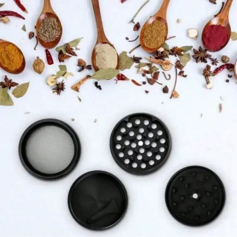 Spice Grinder 4 Piece Grinder Includes Stainless Steel Screen,Pollen Scraper Grass Tobacco Grinder Smoking Cigarette Accessories
