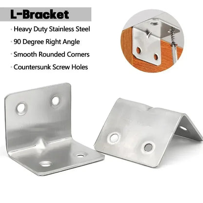 20PCS L-Shaped Corner Code 90 Degree Laminated Furniture Plate Hardware Right Angle Bracket Cabinets Small Connectors