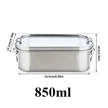 304 Stainless Steel Lunch Box Airtight Leakproof Bento Box 1/2 Layer Meal Prep Food Storage Containers with Locking for Adults