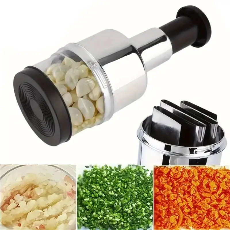 Stainless Steel Manual Hand Chopper Kitchen Tools Garlic Chopper Vegetable Slicer Mini Mincer Crusher for Garlic Ginger Herb Nut