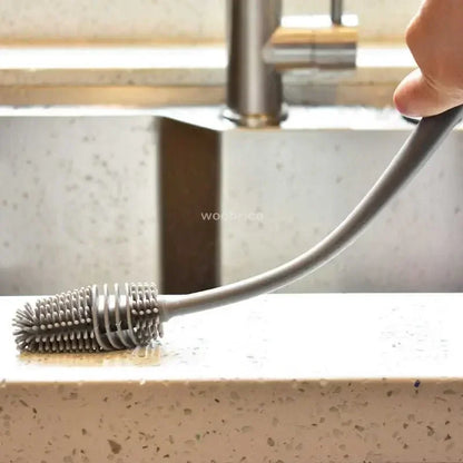 Silicone Milk Bottle Brush Cup Scrubber Glass Cleaner Kitchen Cleaning Tool Long Handle Drink Bottle Glass Cup Cleaning Brush