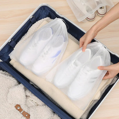20/30/50Pcs Shoe Dust Covers Set Drawstring Clear Portable Shoe Storage for Sundries Dustproof Shoe Cover Bags Drying Shoes Prot