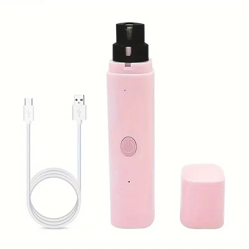 Quiet Electric Pet Nail Grinder Rechargeable Dog Cat Claw Trimmer LED Light Safety Guard Puppy Nail File Supplies