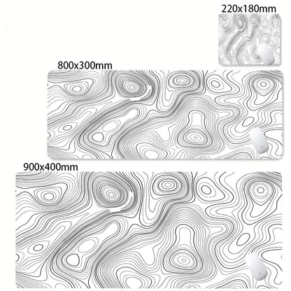 CIFBUY Large Gaming Mouse Pad Black White Strata Abstract Design Non-Slip Office Desk Mat Lock Stitched Edge for Computer Keyboa