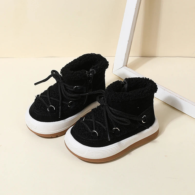 DIMI New Autumn/Winter Baby Boots Warm Plush Rubber Sole Toddler Kids Sneakers Infant Shoes Fashion Little Boys Girls Boots