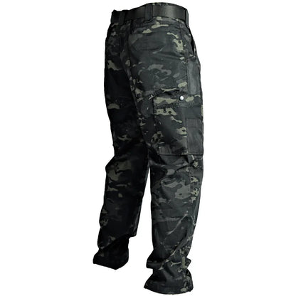 Men's Cargo Pants Multi Pockets Work Trousers Casual Tactical Pants Male Outwear Straight Autumn Winter Wear-resisting Trousers