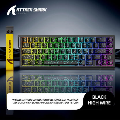 X68HE X68PRO ATTACK SHARK Magnetic Mechanical Keyboard 0.125ms Ultra Low Latency PO Cotton Silicone Fill RGB Backlit 8K Wired