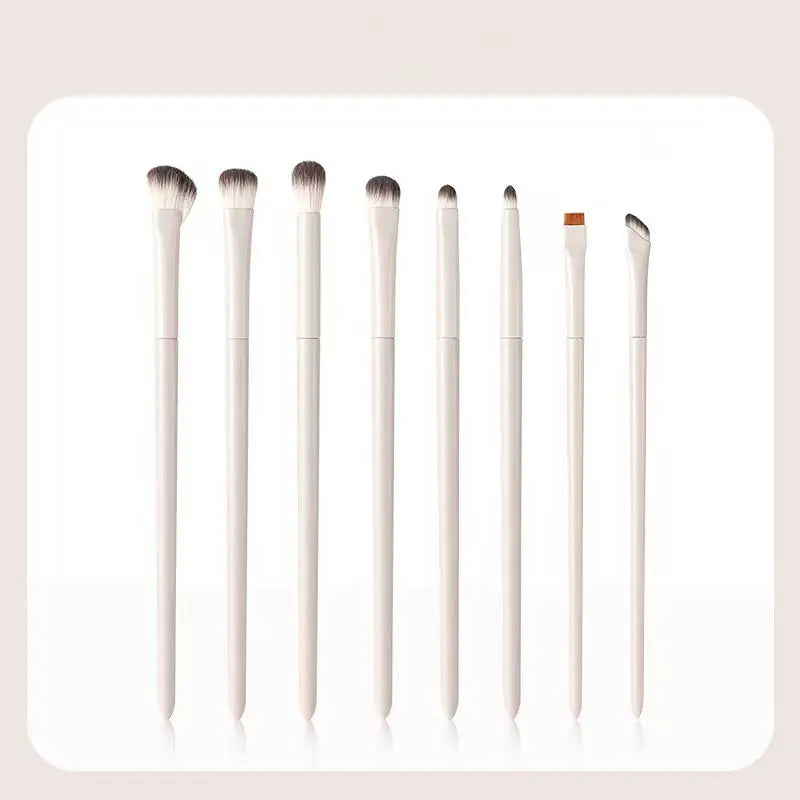 5/6/8/10pcs Natural Eye Makeup Brushes Set Detail Eyeshadow Brush Makeup Brush White Ultra Soft Eyeshadow Eyeliner Makeup Tool