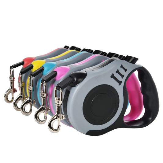 Retractable Dog Leash 3m 5m Automatic Self-Locking Nylon Lead for Medium Large Small Dogs Outdoor Walking Hiking Travel