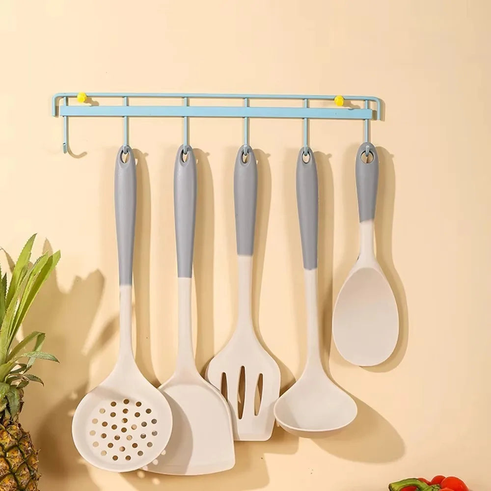 Dual Color Spatula Set Silicone Long Handle Kitchen Utensil Set Soup Spoon Heat-resistant Cooking Tool