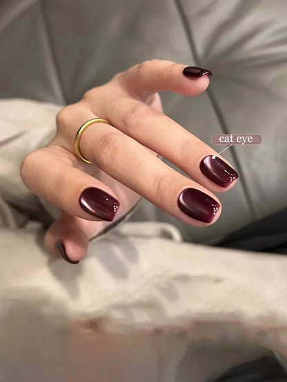 WS Black Glass Cat Magnetic Gel Nail Polish Punk Style Nail Art Manicure Varnis Semi Permanent Gel for Winter Nail Supplies
