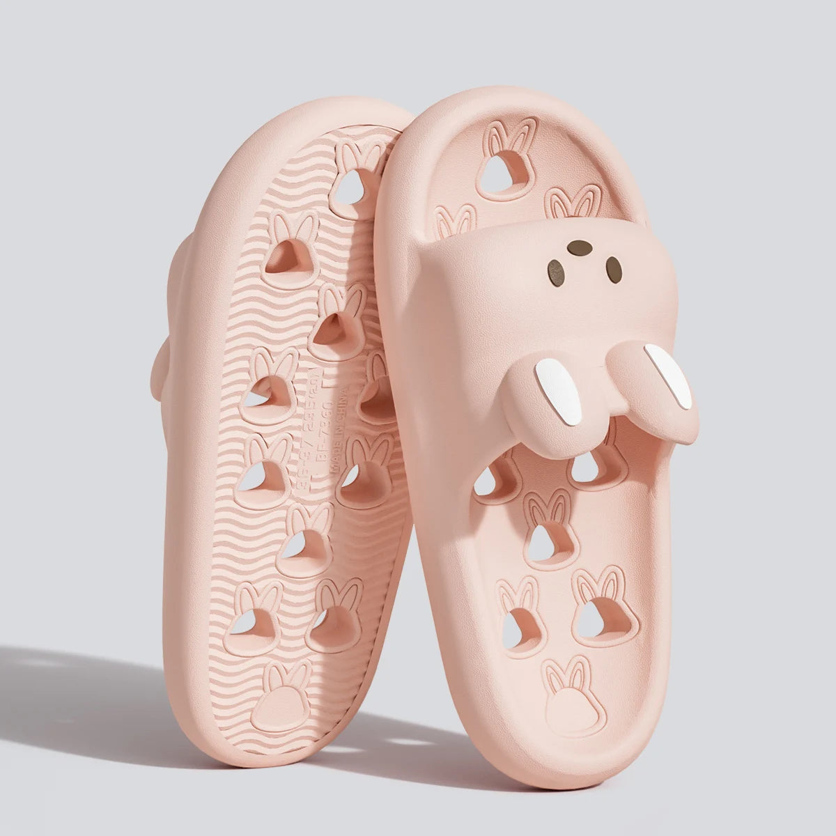 Cartoon Women Bathroom Slippers Cute Non-Slip Leaky Sandals Fashion Thick Bottom Slides Home Men Quick Drying Flip Flops
