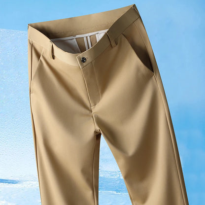 Men's Spring Summer Autumn  Pants Straight Stretch Casual No Trace No Ironing Fabric Silky Cool Feeling Trousers 29-42
